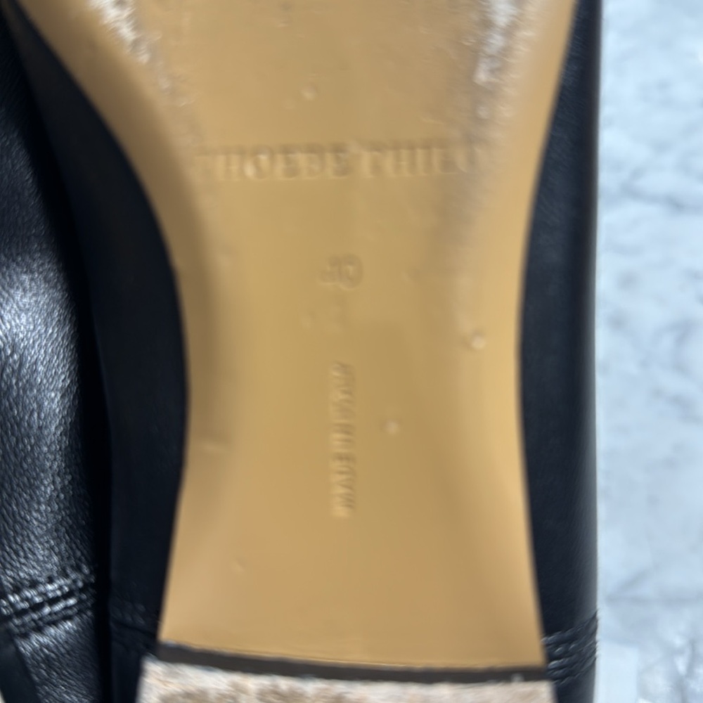 PHOEBE PHILO black leather ballet flats - Picture 7 of 9